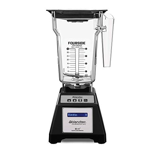 Blendtec EZ 600 Blender - FourSide Jar (75 Oz) - Professional-Grade Power - Self-Cleaning - 4 Pre-programmed Cycles - Black