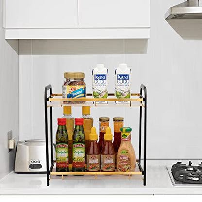  2 Tier Bathroom Counter Organizer, Premium Bathroom Sink Organizer Countertop, Kitchen Spice Rack Storage Shelf, Living Room Organization, Dresser Top Organizer & Vanity Tray, Bedroom Storage
