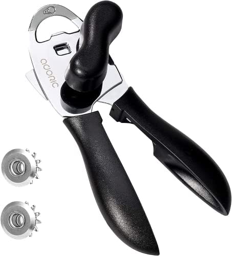  Can Opener Manual, 4-in-1 Can Opener Kitchen Durable Stainless Steel Heavy Duty Can Openers With Anti-slip Hand Grip Ultra Sharp & Smooth Edge