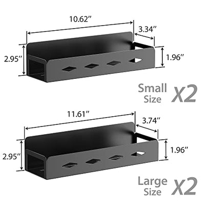  Veeipy 4 Pack 3MM Strong Magnetic Spice Rack For Refrigerator And Oven And Washing Machine,Metal Black