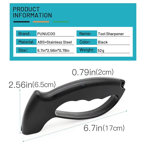  Axe & Machete Knife Sharpener, Handheld Knife & Tool Sharpener, Professional Sharpening Ulu Knife Axe Hatchet Machete, Restore, Repairs & Hone Serrated Blades, Cutting Tools, Cleavers, (Black)