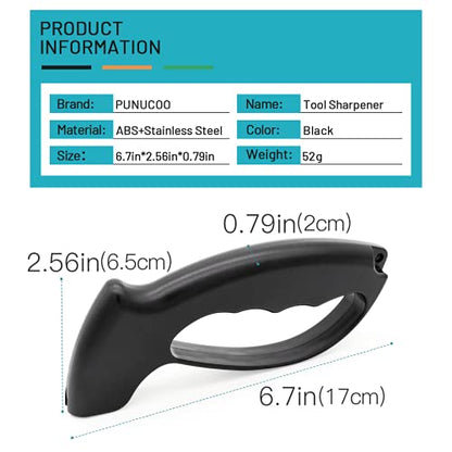  Axe & Machete Knife Sharpener, Handheld Knife & Tool Sharpener, Professional Sharpening Ulu Knife Axe Hatchet Machete, Restore, Repairs & Hone Serrated Blades, Cutting Tools, Cleavers, (Black)