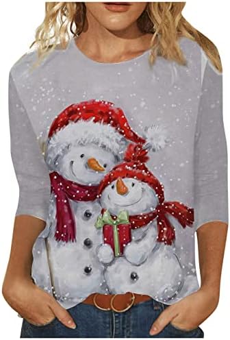  Pullover Sweatshirts For Women Cute Loose Tops Sweatshirts Long Sleeve Christmas Print Crew Neck Pullover Top Fall