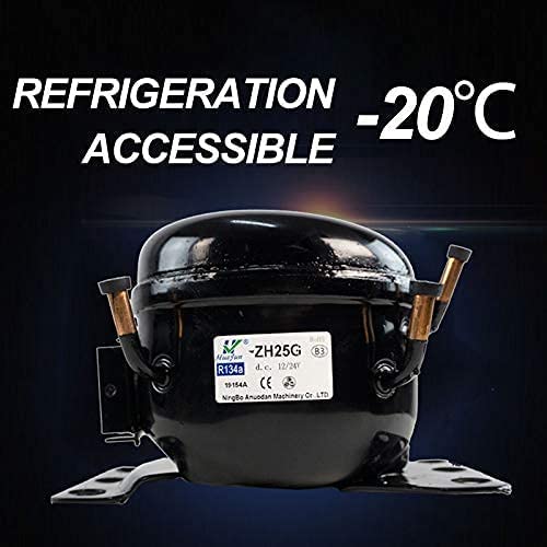 N/A 20Qt Fridge/Vehicle Refrigerator-Car Freezer/ Portable Refrigerator/ Dual Temperature Electric Cooler For Camping, Beach Party, Travel, Picnic Outdoor - 12/24V DC And 100-240V AC, -4°F ~ 68°F(Silver And Black)
