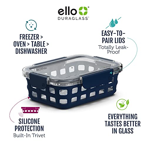  Duraglass Meal Prep Sets- Glass Food Storage Containers With Silicone Sleeves And Airtight BPA-Free Plastic Lids, Dishwasher, Microwave, And Freezer Safe