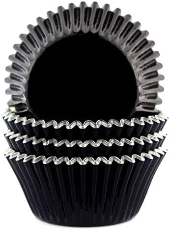  Foil Metallic Cupcake Liners Standard Baking Cups 100 Pcs (Navy Blue)