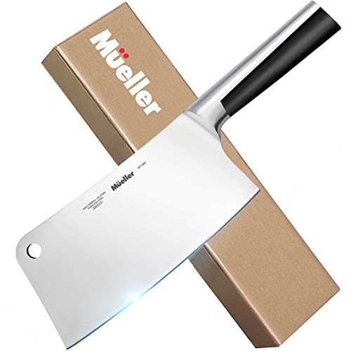  7-inch Meat Cleaver Knife, Stainless Steel Professional Butcher Chopper, Stainless Steel Handle, Heavy Duty Blade For Home Kitchen And Restaurant, Valentines Day Gifts For Him