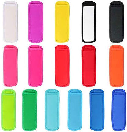  15 Pieces Reusable Popsicle Holders Popsicle Bags Freezer Ice Pop Sleeves Antifreezing Ice Pop Holders, White Fish Style