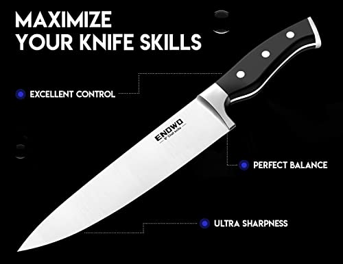  Chef Knife Ultra Sharp Kitchen Knife Set 3 PCS,Premium German Stainless Steel Knife With Finger Guard Clad Dimple,Ergonomic Handle And Gift Box