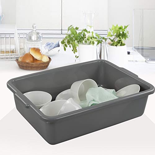  4-Pack Bus Tubs, Commercial Tote Box, Plastic Bus Box (13 L Capacity), Grey