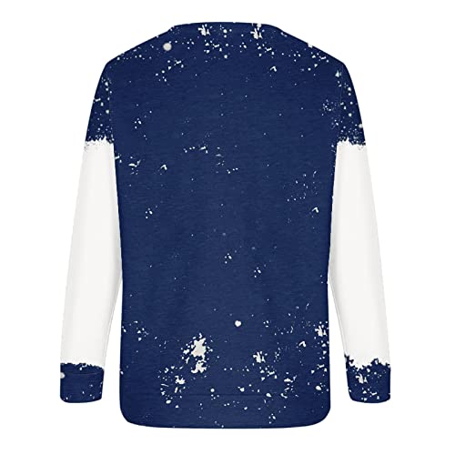 Womens Causal Loose Crewneck Fall Loose Tops Sweatshirts Long Sleeve Christmas Print Plus Size Pullover Top Streetwear