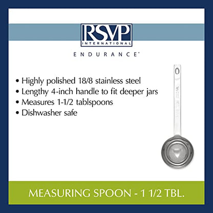  International Endurance Kitchen Collection Open Stock Measuring Spoon, Stainless Steel, Dishwasher Safe, 1.5-Tablespoon