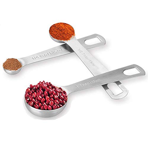  Measuring Spoons Stainless Steel Small Tablespoon Accurate Kitchen Measuring Spoons 1/2 Tablespoon And 1/8 Teaspoon Metal Measuring Spoon For Dry And Liquid Ingredients, Set Of 6.