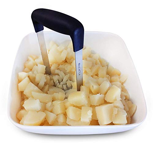  High Quality Stainless Steel Potato Masher With Broad And Ergonomic Horizontal Handle – Fine-grid Mashing Plate For Smooth Mashed Potatoes, Vegetables And Fruits