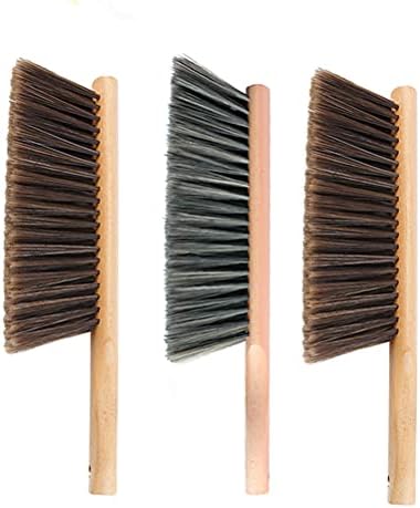  Horsehair Hand Brush Soft Bristles Oiled Beech Wood Handle Small 12 Inch Long (White Horsehair)