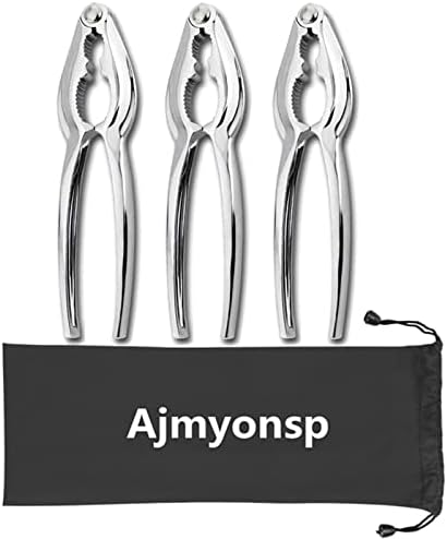  Ajmyonsp 12Pcs Crab Crackers And Tools/Lobster Nut Crackers And Picks - 6 Crab Leg Forks 4 Lobster Shellers, 2 Stainless Steel Seafood Crackers & Storage Bag