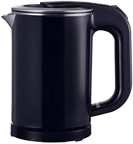  0.5L Small Electric Kettle - Portable Mini Stainless Steel Travel Kettle - Water Touch Inner Surface Without Plastic & Cool Touch Outer Surface (Dark Blue)