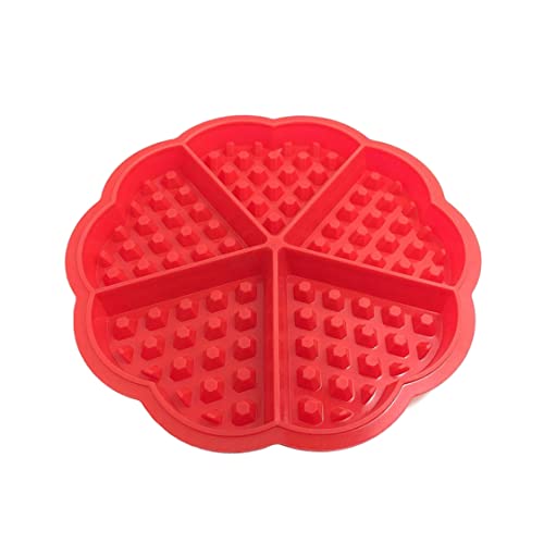  Cavity Waffle Silicone Molds Baking Mould Pan DIY Bakeware Tool Nonstick Reusable Kitchen Baking Tool, DIY Bakeware Tool,Nonstick Waffle Mold, Red