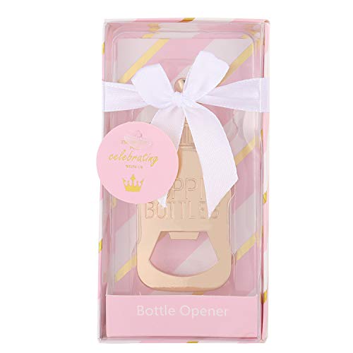  12 Pcs Pink Princess Baby Shower Favors For Girl,POPPINS'BOTTLE Bottle Opener Baby Shower Favor For Guests Girl Baby Shower Decoration Goodiebag Supplies (Pink And Gold, 12)