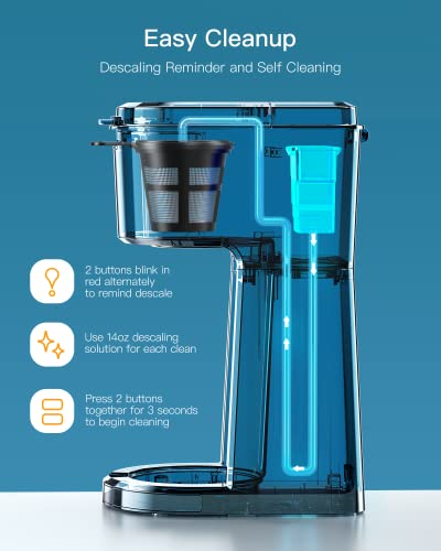  Iced Coffee Maker, Hot And Cold Coffee Maker Single Serve For K Cup And Ground, With Descaling Reminder And Self Cleaning, Iced Coffee Machine For Home, Office And RV