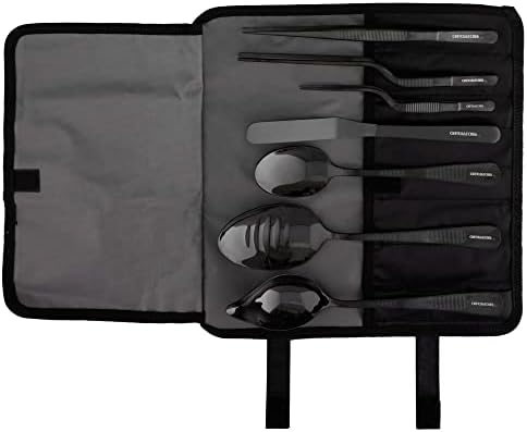  Professional Chef Plating Kit, 10 Piece Culinary Plating Set, Black, Stainless Steel (10 Piece, Black)