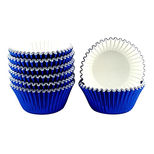  Foil Cupcake Liners Baking Cups Paper Standard Navy Blue, 200 Pack