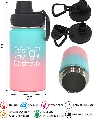  9th Birthday Gifts, 9th Bday Gifts, 9th Birthday Water Bottle, 9 Birthday Ideas, Birthday Gift For 9 Year Old, Kids 9 Yrs Old Gifts, Happy 9th Birthday, Its My 9th Birthday