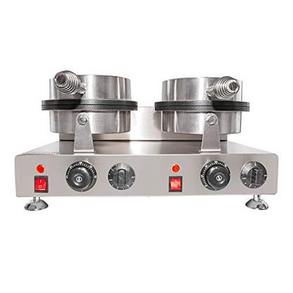  Cone Waffle Maker | Nonstick Cone Iron (2-Head)