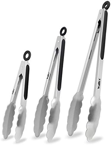  17 Inch Extra Long Grill Tongs, Ultimate Stainless Steel BBQ Tongs For Grilling, Cooking, BBQ/Barbecue, Buffet And Turning Food