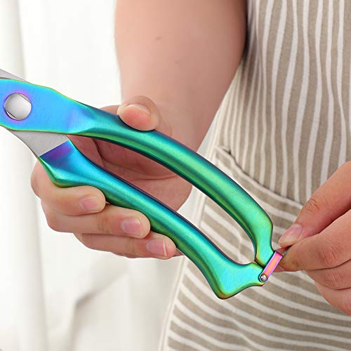  Poultry Shears Stainless Steel Rainbow Scissors Durable Sharp Spring Loaded Kitchen Meat Shear Cutting Food Meat Chicken Bone Vegetables