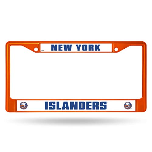  NHL Rico Industries Standard Chrome License Plate Frame, New York Islanders - Orange Team Color, 6 X 12.25-inches