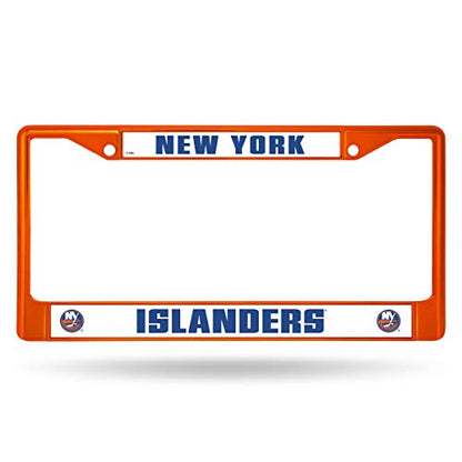  NHL Rico Industries Standard Chrome License Plate Frame, New York Islanders - Orange Team Color, 6 X 12.25-inches