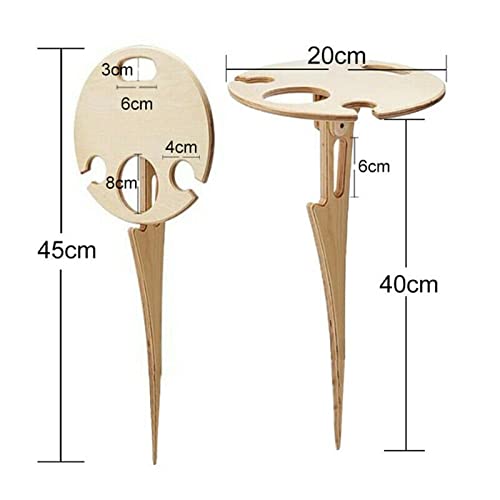  Table Outdoor Portable Folding Wine Table With Round Desktop Portable Rack Travel Tool