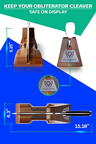  Obliterator Meat Cleaver - 9 Inch - Gladiator Series R - Wood Stand And Sheath - Razor Sharp Massive Heavy Duty - 3lbs 6mm Thickness - 7CR17MOV Steel Kitchen - G10 Handle - NSF Certified