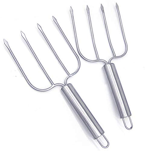  Stainless Steel Poultry Lifters Set Of 2.Meat Fork, Roaster Poultry Fork, Carving Forks, Transfer Chicken Or Ham Easily