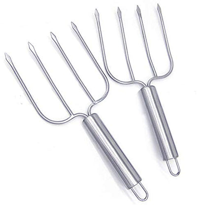  Stainless Steel Poultry Lifters Set Of 2.Meat Fork, Roaster Poultry Fork, Carving Forks, Transfer Chicken Or Ham Easily