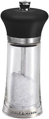 Cole & Mason H307292P Precision Huntingdon Salt Mill 140 Mm, Transparent/Black