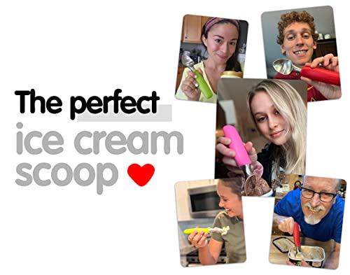  Ice Cream Scoop Stainless Steel - Dishwasher Safe, Ice Cream Scooper With Comfortable Handle (Black)