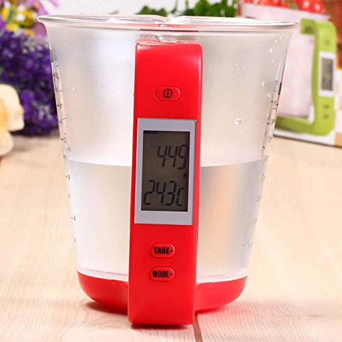  Measuring Cup Kitchen Scales Digital Beaker Libra Electronic Tool Scale With LCD Temperature And Weight Display (Black)