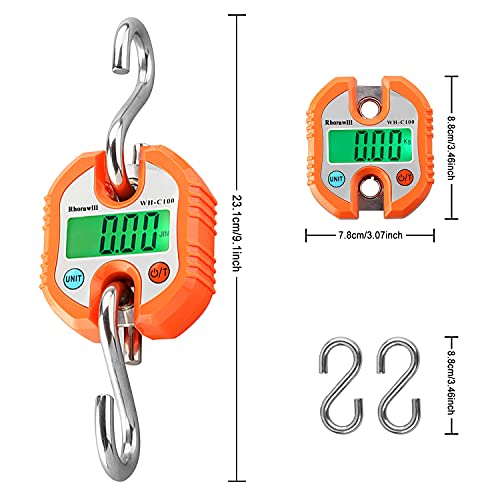  Luggage Scales Digital Kitchen Scales Luggage Scales Crane Scales Digital With Hooks, Portable Hanging Scales With Display (Orange)…