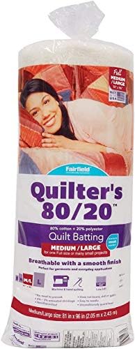  Fairfield Quilter's 80/20 Full, 81" X 96" White (Single Pack)