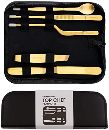  Professional Chef Plating Kit, 10 Piece Culinary Plating Set, Black, Stainless Steel (10 Piece, Black)