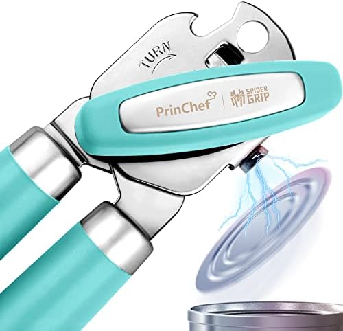  Can Opener, No-Trouble-Lid-Lift Manual Handheld Can Opener With Magnet, Smooth Edge Safe Cut For Beer/Tin/Bottle, Big Turning Knob Anti-Slip Handle Good For Seniors With Arthritis