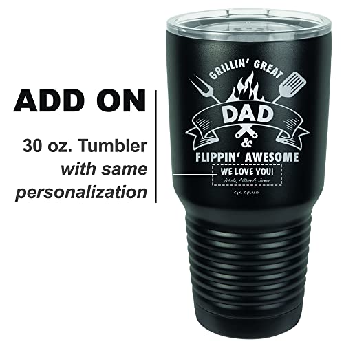  Dad Gift – PERSONALIZED Bamboo Cutting Board Custom Engraved Grillin Great Flippin Awesome Fathers Day Birthday Christmas Gift For Daddy Best Dad Ever Poppop Pops Gifts From Kids Children (11.5x13.5)