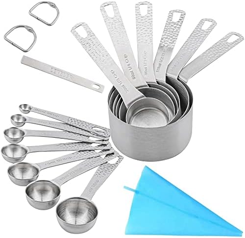 GENERIC Measuring Spoons Set, Copper Measuring Spoons Set, 7 Bronze Measuring Spoons With Leveler, Stainless Steel Baking Measurer Spoons, Kitchen Measurement Spoons Set Of 8, A: Copper