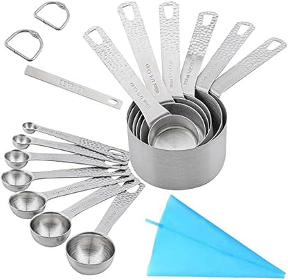 GENERIC Measuring Spoons Set, Copper Measuring Spoons Set, 7 Bronze Measuring Spoons With Leveler, Stainless Steel Baking Measurer Spoons, Kitchen Measurement Spoons Set Of 8, A: Copper