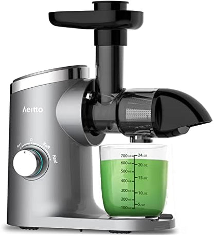  Slow Juicer,Aeitto Celery Juicer Machines,Masticating Juicer,Cold Press Juicer, Juice Extractor With 2-Speed Modes,Reverse Function & Quiet Motor For Vegetables And Fruits,Easy To Clean With Brush