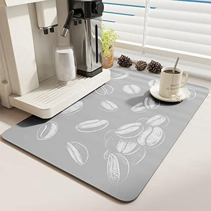  -Coffee Mat-Coffee Bar Accessories-Absorbent Stain Resistant Drying Mat Fit Under Coffee Maker Machine Coffee Pot Tray Espresso Machine-Coffee Station Accessories And Decor-12”x19”
