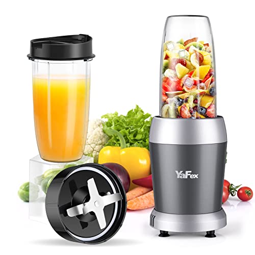  Personal Blender For Shakes And Smoothies, 700W 6-Blade Smoothie Blender For Frozen Fruit And Ice, With 1 28 Oz Travel Bottle, 1 To-Go Lid, BPA Free & Dishwasher Safe (Gray/Silver)