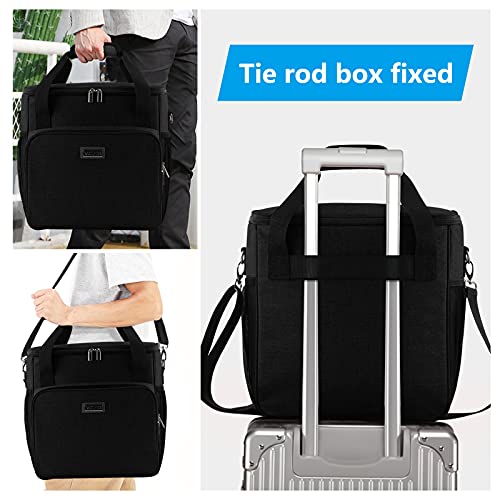  Coffee Maker Storage Bag,Waterproof Travel Carrying Organizer Case,Suitable For Kering Coffee Machines And Other Accessories,Dustproof Tote Bag With Shoulder Strap Black